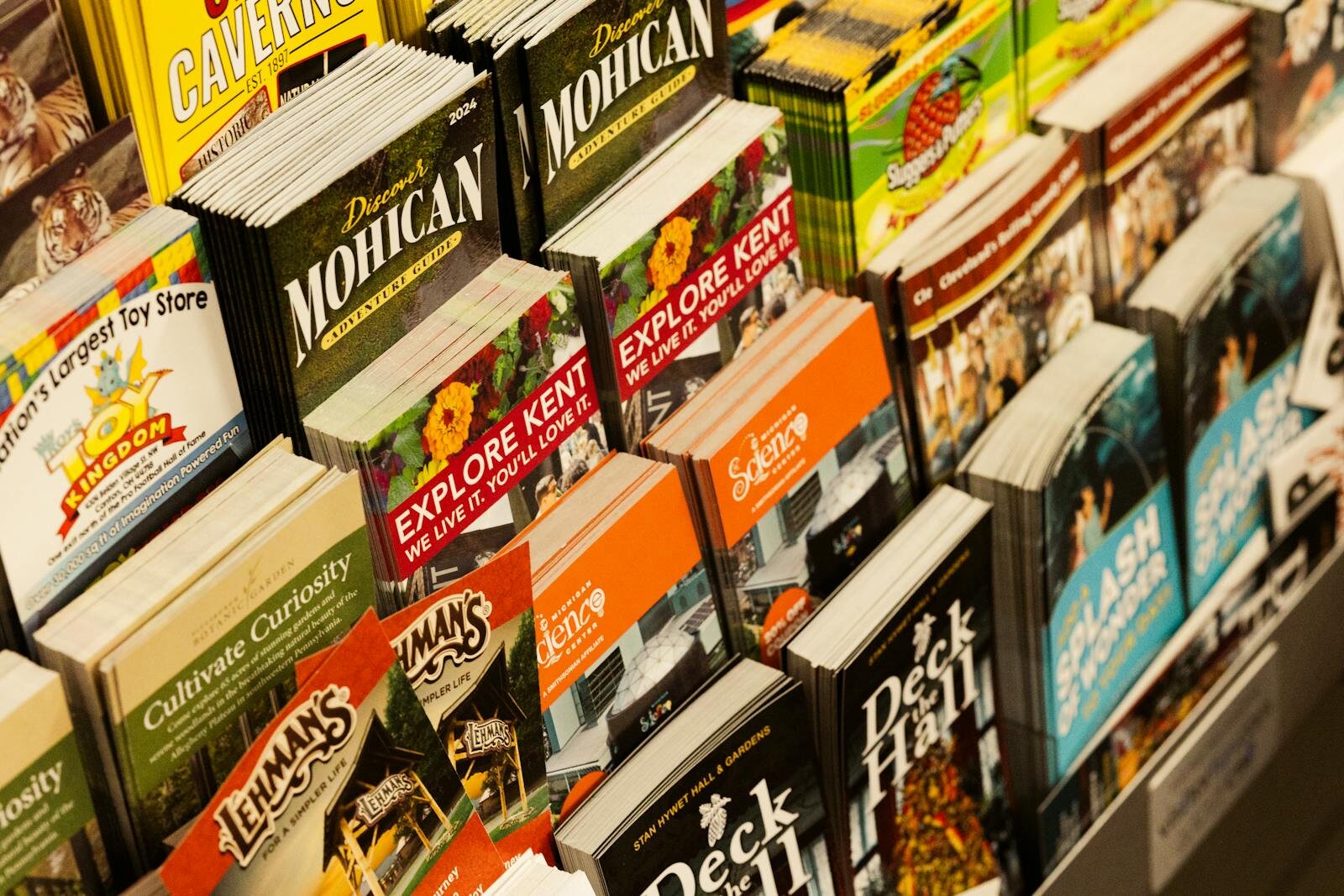 Stack of professionally printed brochures and materials